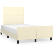 Letto matrimoniale | Letto per adulti | Giroletto con Testiera Crema 120x200 cm in Similpelle