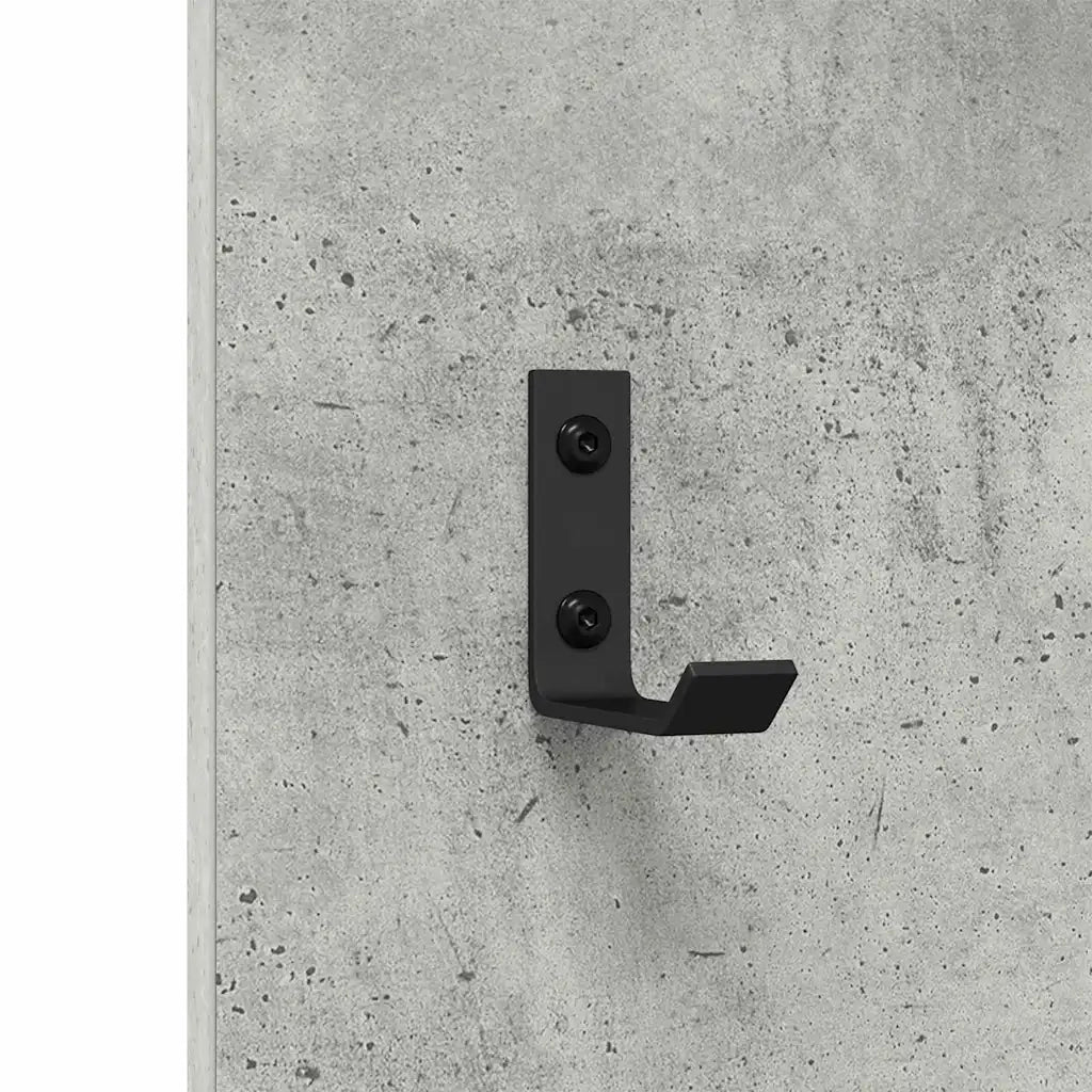 Appendiabiti a muro A parete Grigio cemento 30 x 1,5 x 80 cm 874470