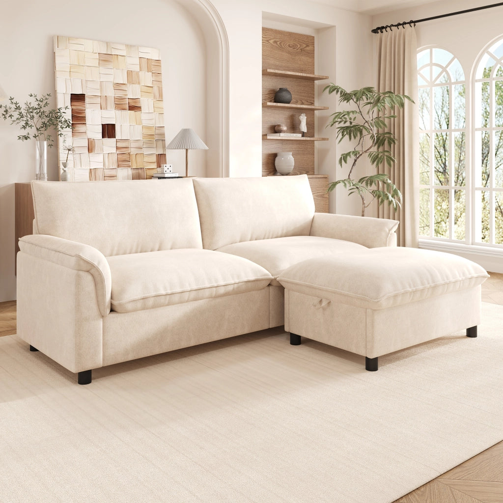 Divano Modulare con Contenitore; Beige