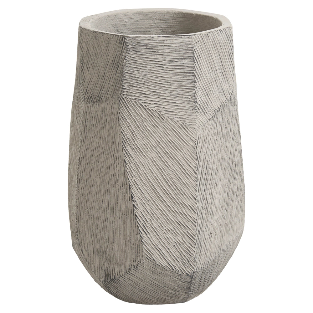 Vaso per piante in cemento e fibra di vetro grigio 28 x 45 cm da interno ed esterno