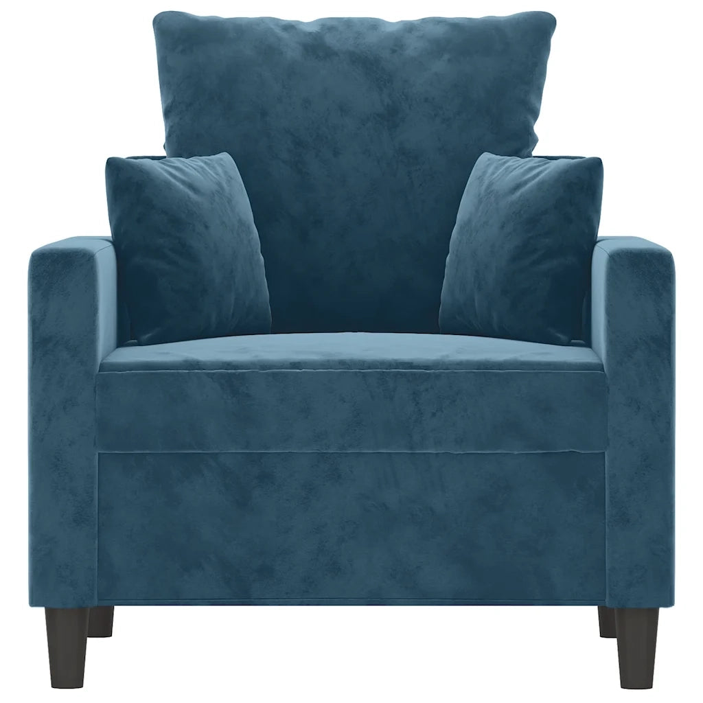 Poltrona Blu 60 cm Velluto 359292