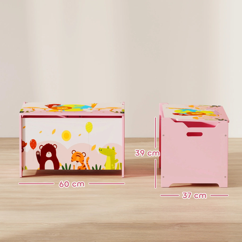 Cassa Giocattoli con Coperchio ¨C Minimal ¨C Rosa 60x37x39 cm
