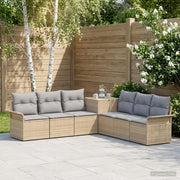 Set di divani 7 pz Beige e Grigio Chiaro 3448669