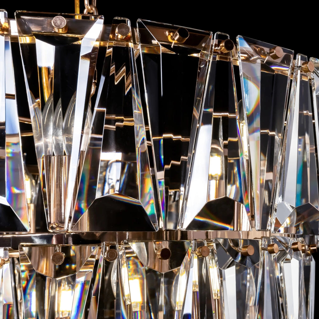 Maytoni Lampadario contemporaneo Puntes 18 luci E14 oro metallo cristallo
