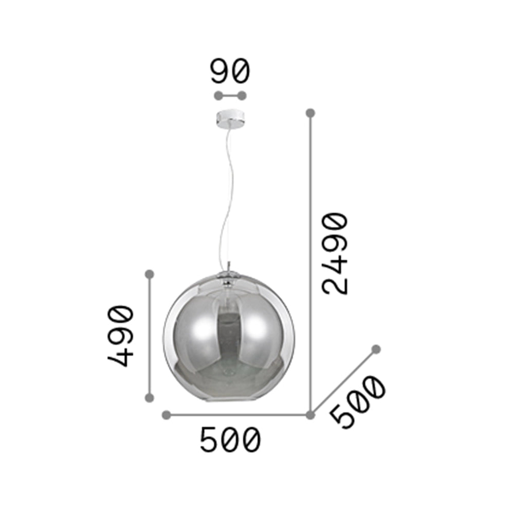 Sospensione Moderna Nemo Metallo Trasparente 1 Luce E27 D40Cm