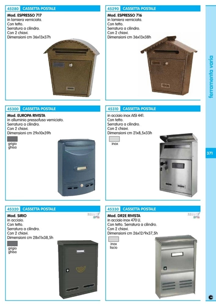 1pz alubox cassetta riviste sirio grigio ghisa cod:ferx.13435