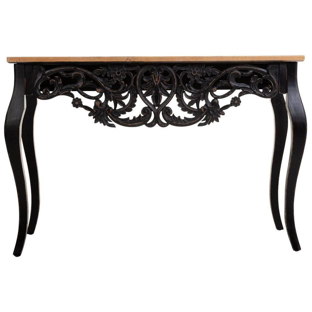 Mobile da ingresso in legno nero 111x40x77h