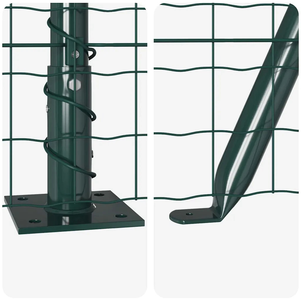 Recinzione da Giardino | Recinzione con Posto Verde 1,4 x 10 m Acciaio e PVC