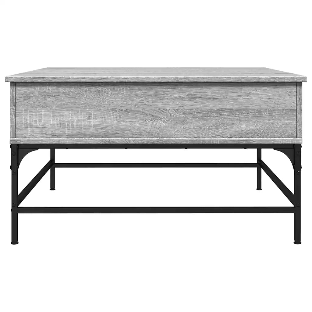 Tavolino Salotto Grigio Sonoma 80x80x45 cm Multistrato Metallo 845404