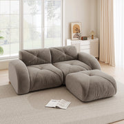 Divano modulare 2 posti - Zephmum- 32D schiuma ad alta densit¨¤, tessuto chenille, antiscivolo, marrone