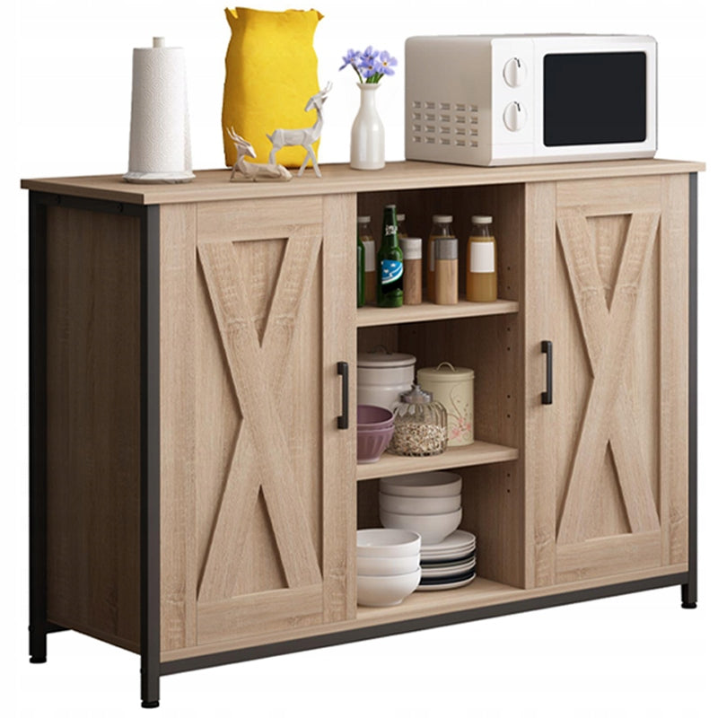 Credenza mobile laterale con ripiani aperti cassettiera sonoma cucina