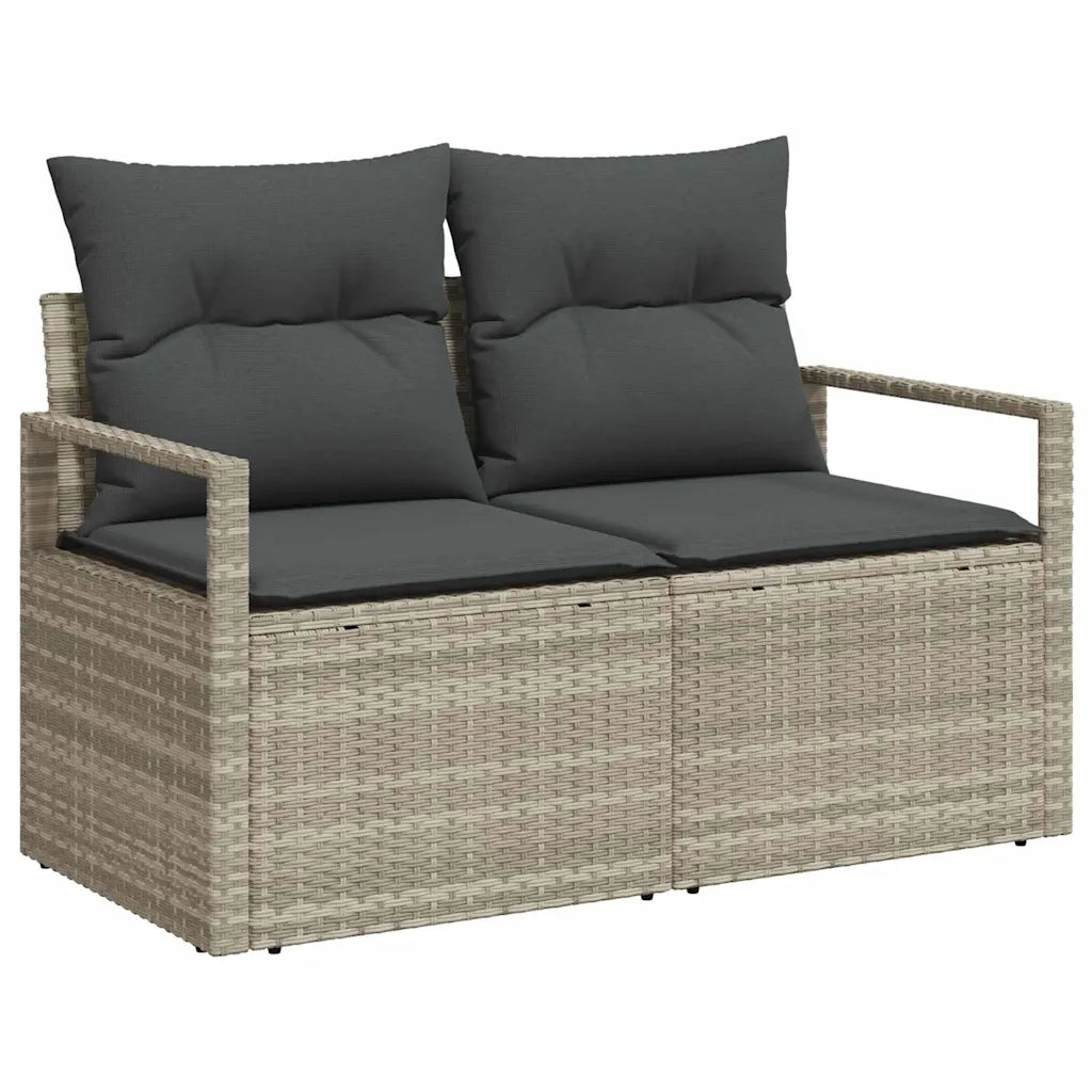 Set Divano da Giardino 10 pcs Grigio chiaro polyrattan