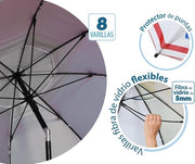 Parasole da spiaggia Ø 180 cm in alluminio con anello e manubrio con UPF 50+ rosso.