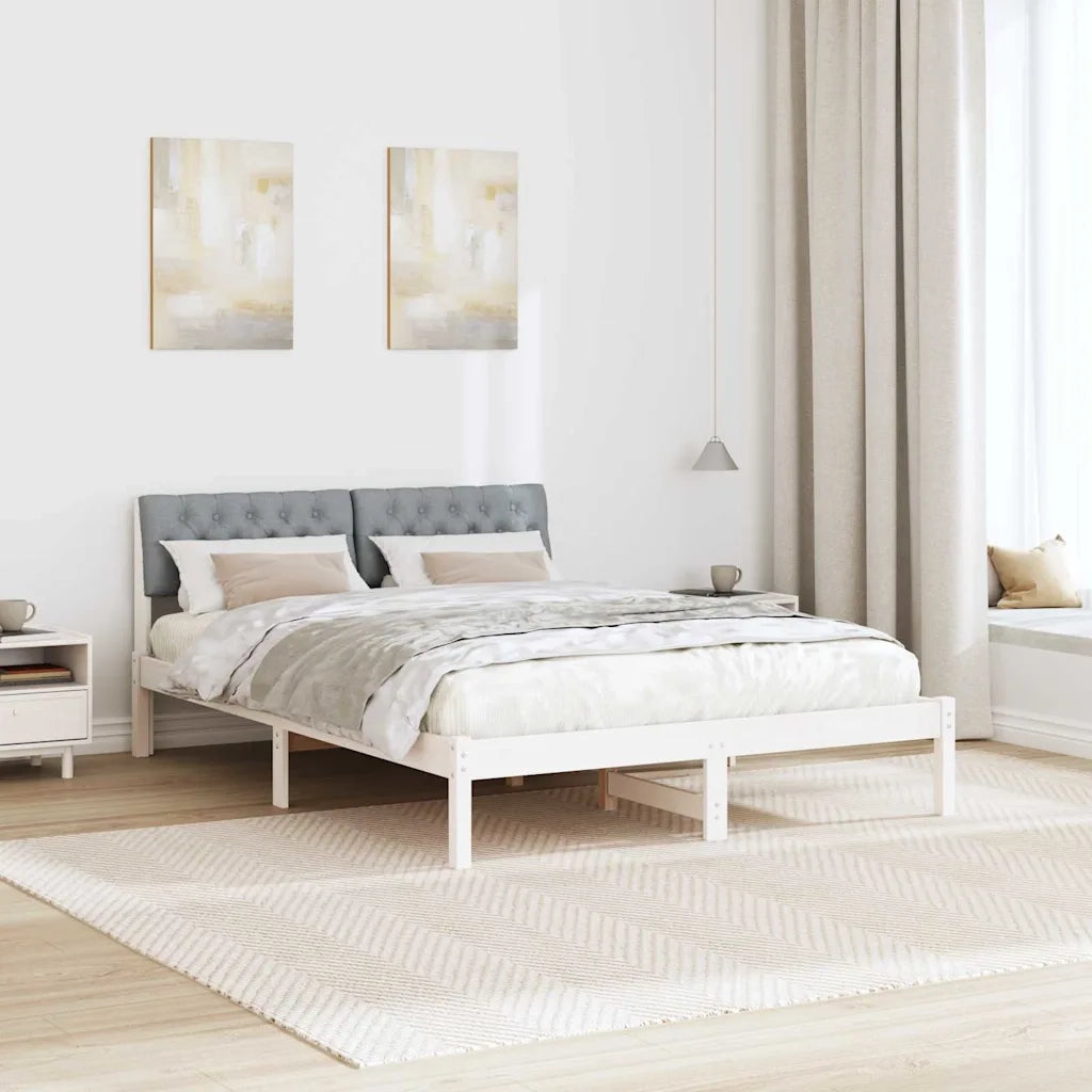 Struttura del Letto Bianco e grigio chiaro 140 x 190 cm 878618