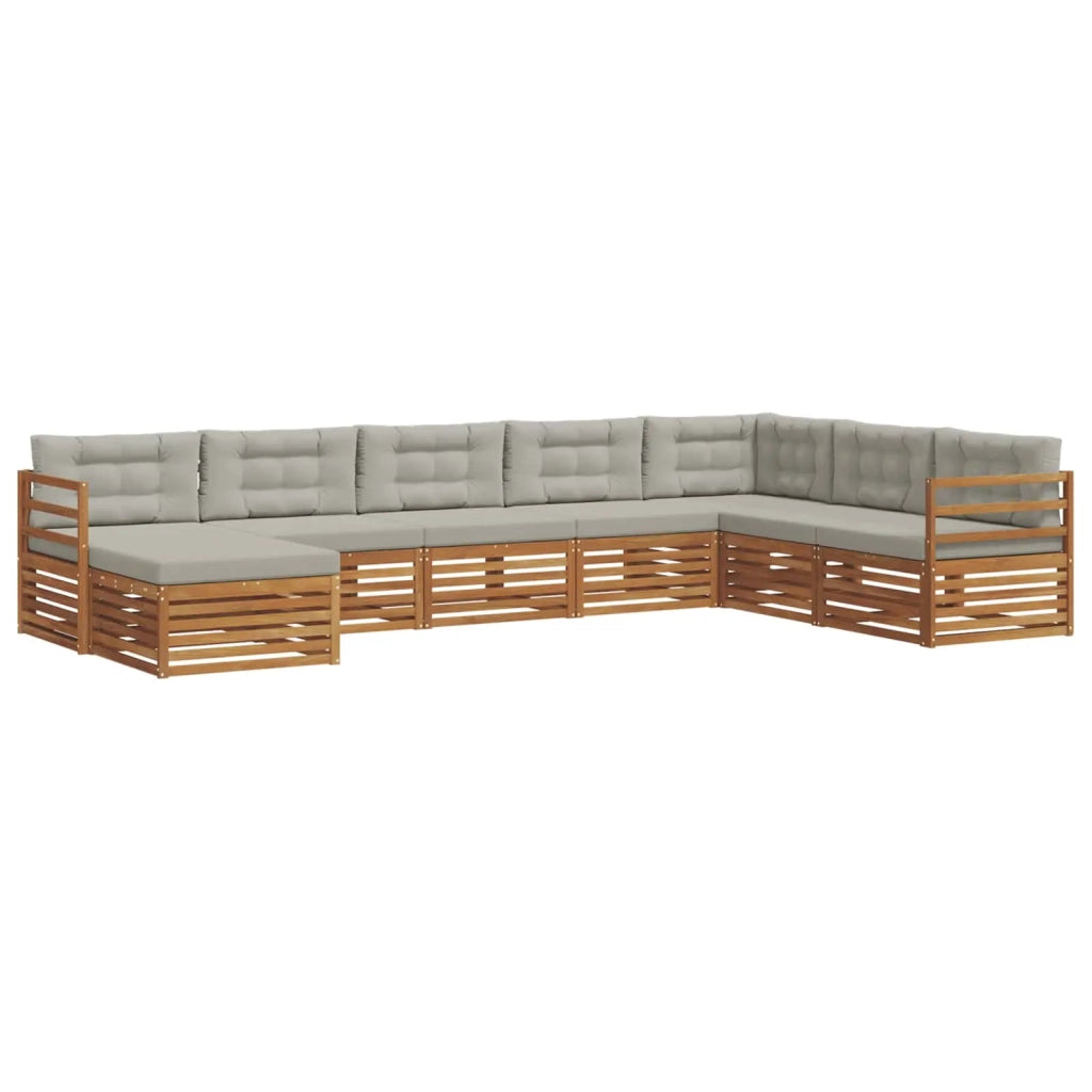 Set di divani da esterno 8 pcs Grigio Naturale e Chiaro 3373921