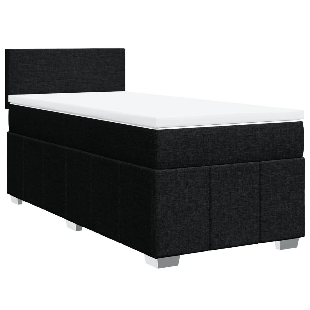 Giroletto a Molle con Materasso Nero 100x200 cm in Tessuto 3286974