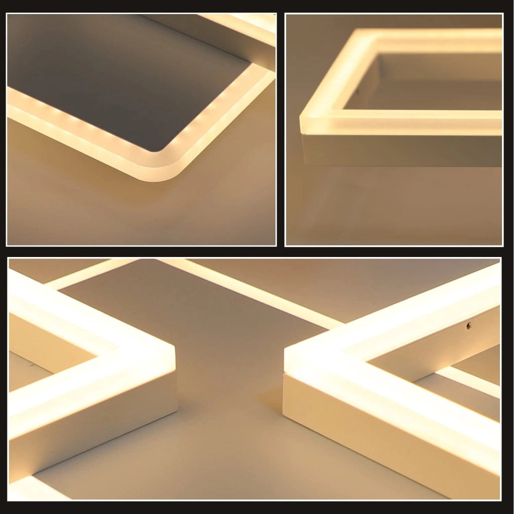 ZMH Lampada da soffitto plafoniera Rhombus Frame 48W dimmerabile per camera letto