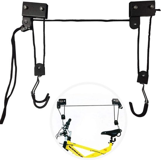 Sollevatore di Biciclette Universale fino a 57 kg - Supporto per Bicicletta per Montaggio a soffitto