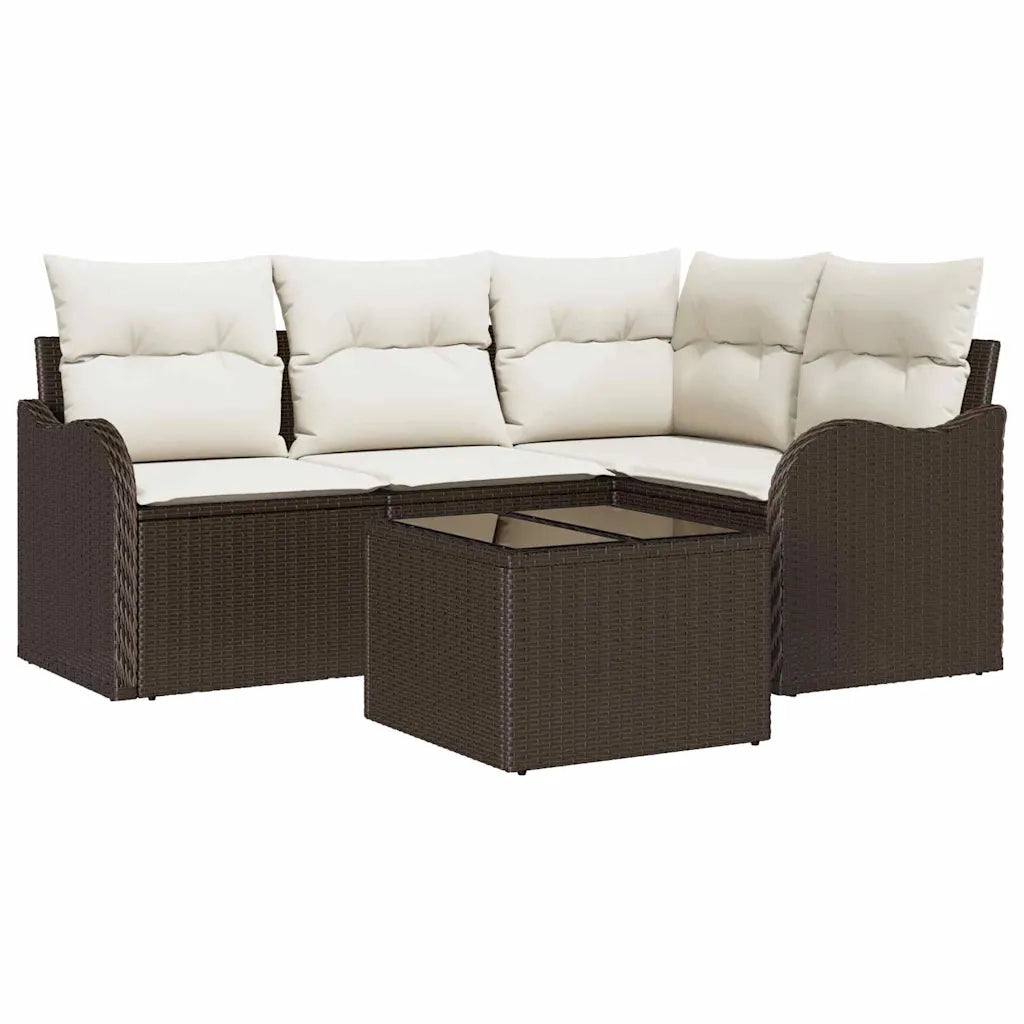 Set Divano da Giardino | Set Salotto da Giardino Marrone polyrattan