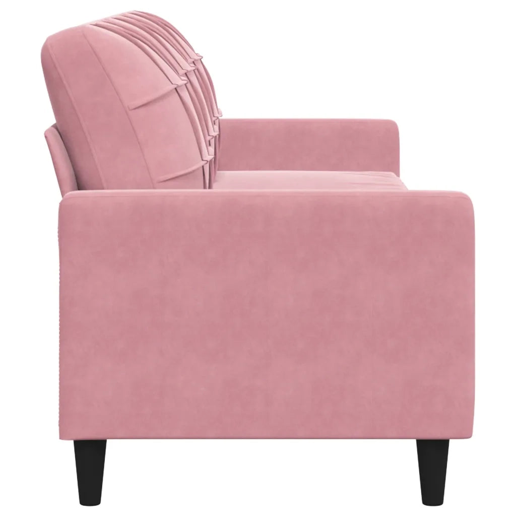 Divano a 3 Posti-Sofa 3 Posti rosa 210 cm in Velluto
