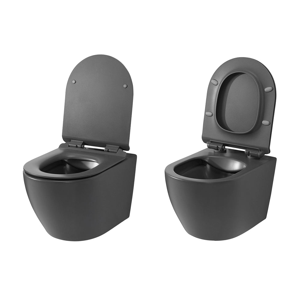 Copriwc a sgancio rapido originale in termoindurente ultraslim soft-close grigio opaco Tokyo