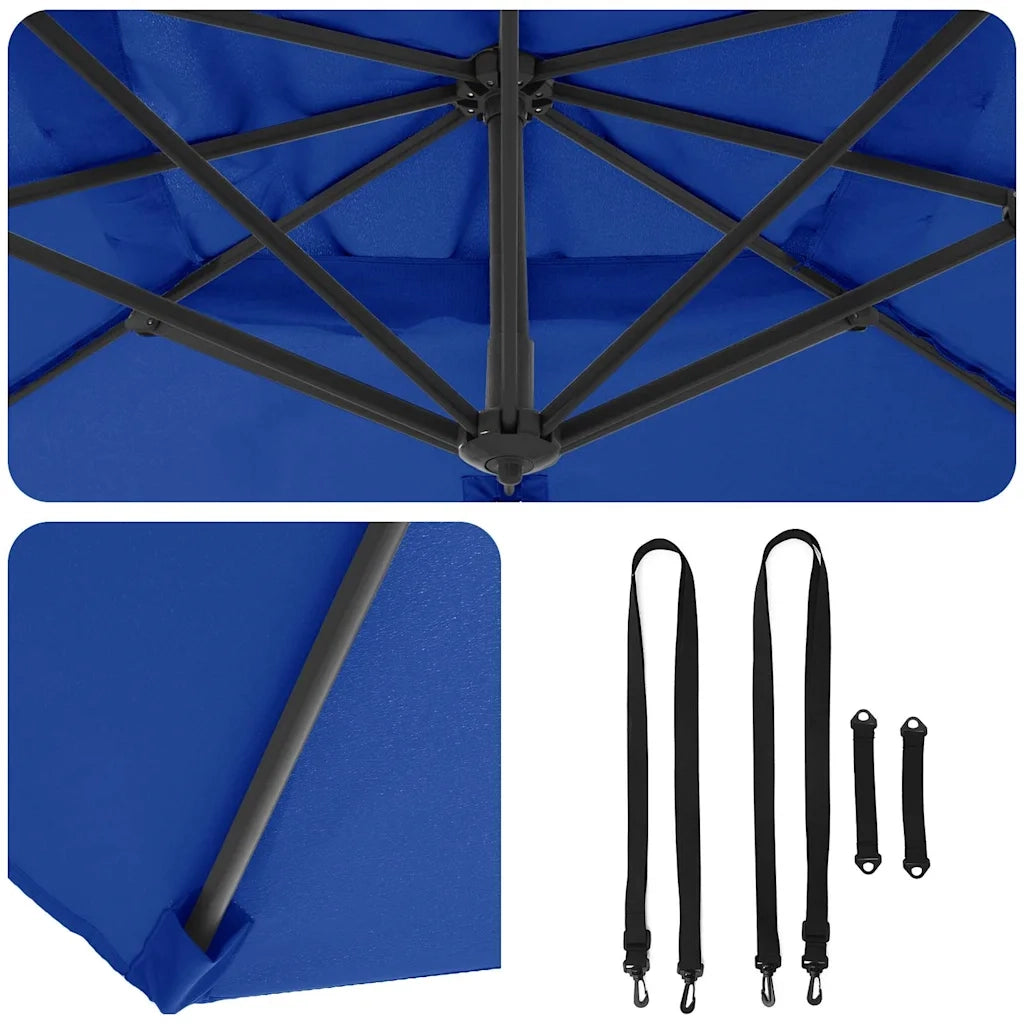 Ombrello | Parasol Roma Blu 286 x 284 x 265 cm Alluminio e Poliestere