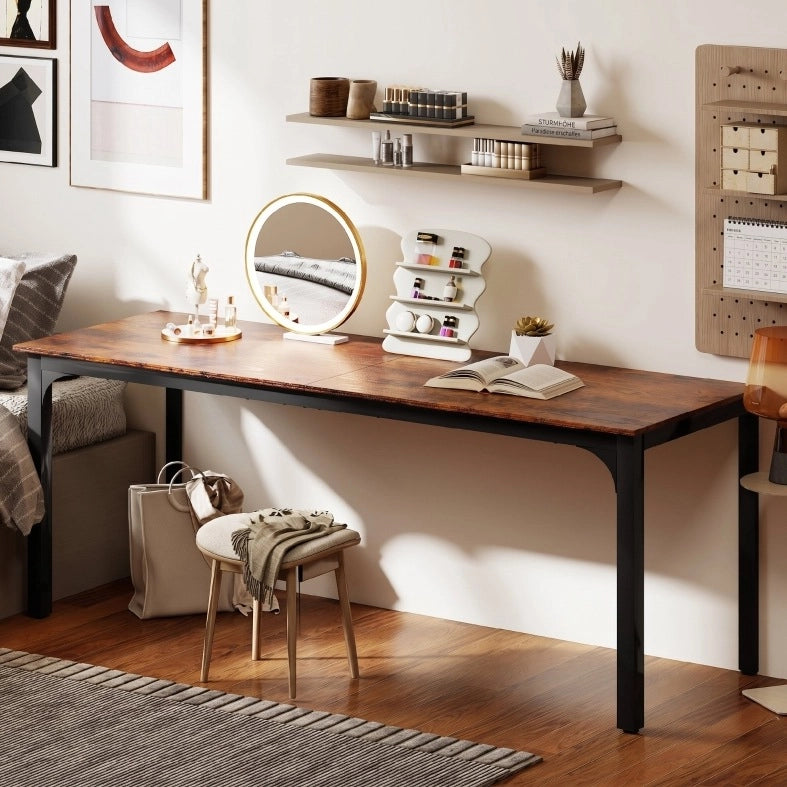 Scrivania industriale 200x60 cm marrone rustico