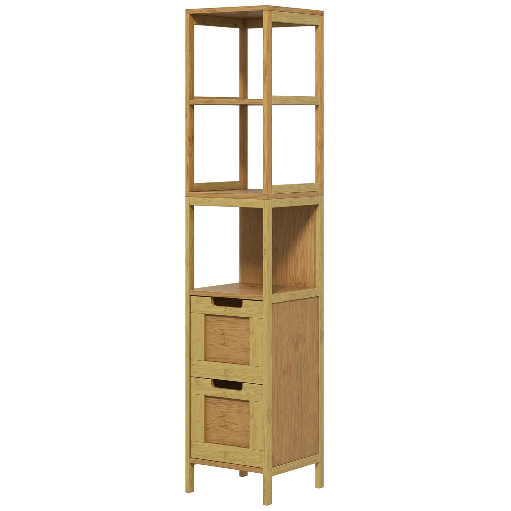 Armadietto per Bagno con Ripiani e Cassetti ¨C zephmum ¨C 30x30x144 cm