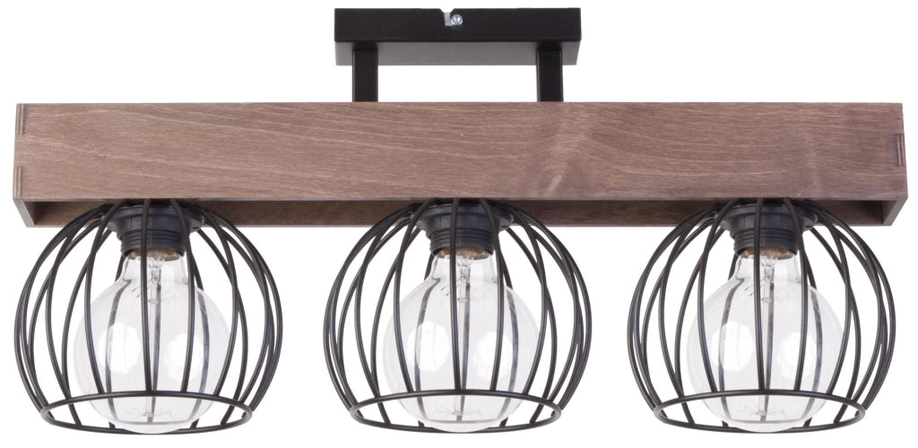 Plafoniera loft Milan nera metallo 3 luci E27 Sigma