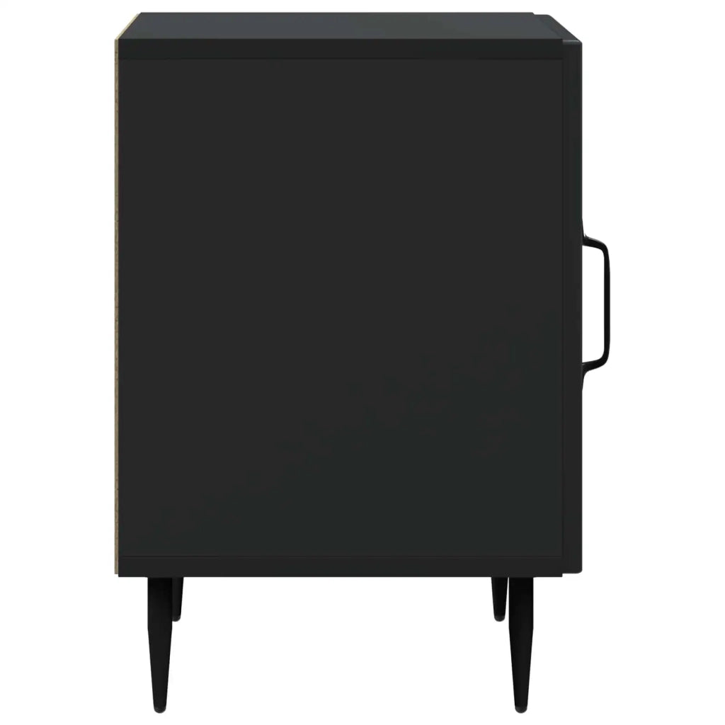 Comodino | Armadio da Notte | Mobiletto da notte Nero 43 x 34,5 x 50 cm Legno ingegnerizzato