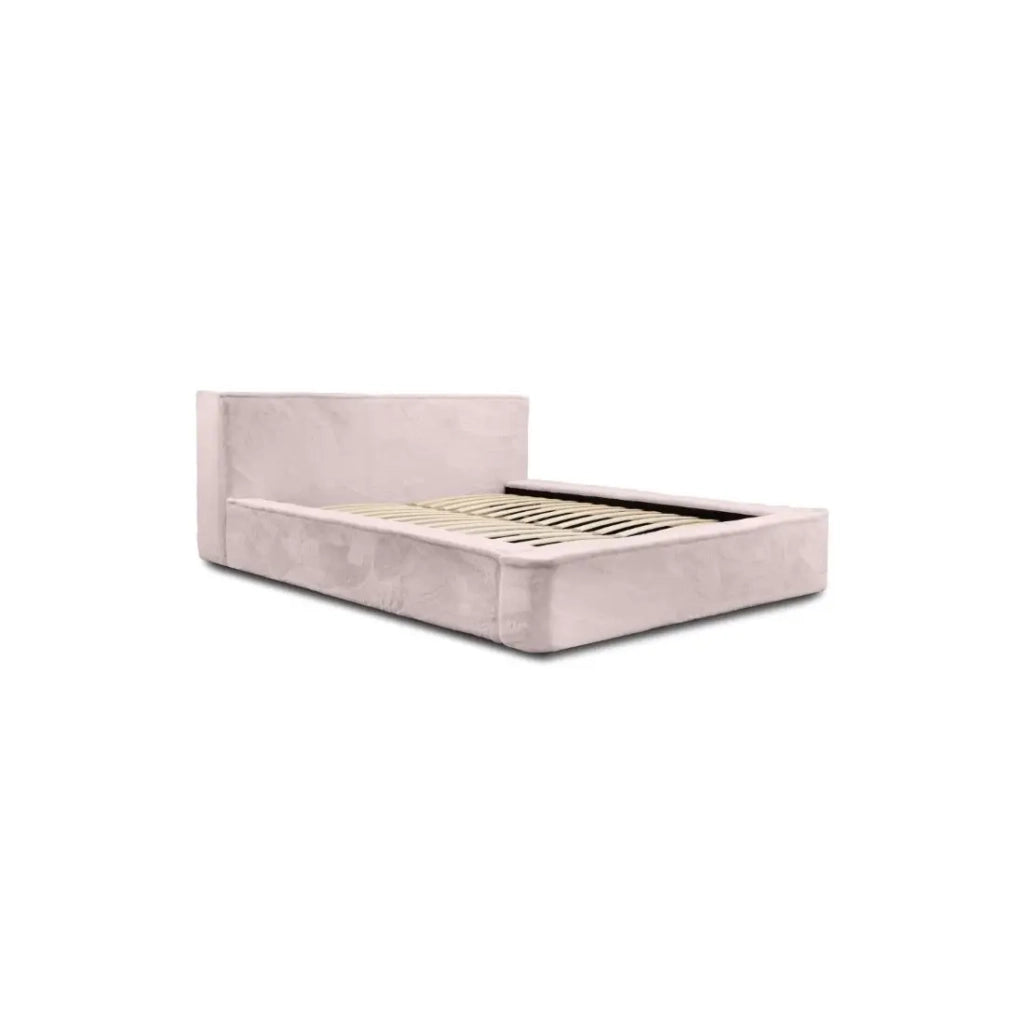 Letto contenitore ORLANE – Rosa Polvere di rosa polare – 180x200 cm – Rete sollevabile – Design di alta gamma