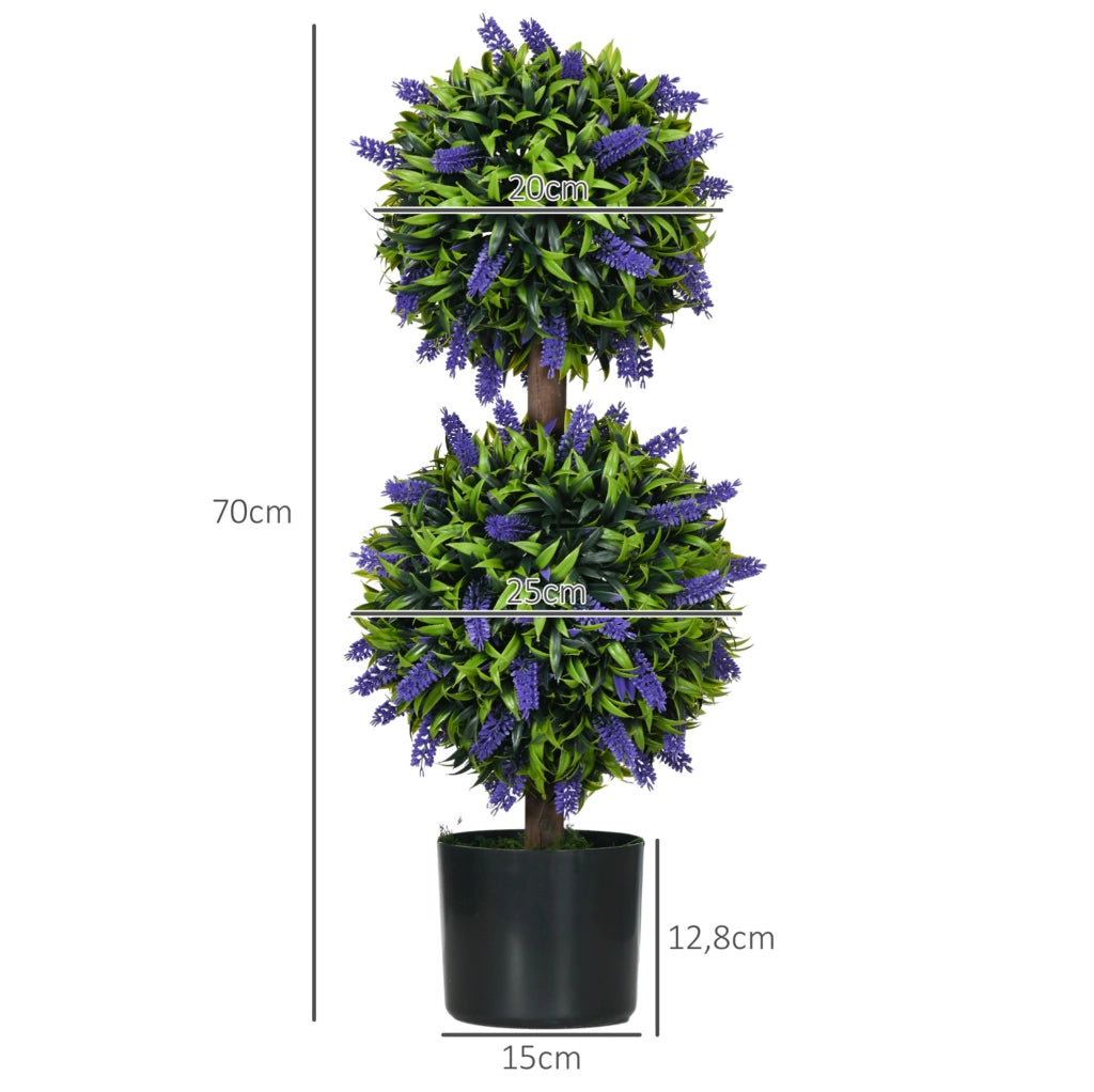 Set di 2 piante artificiali ULEVR lavanda 70 cm con vaso, in plastica verde per interni ed esterni