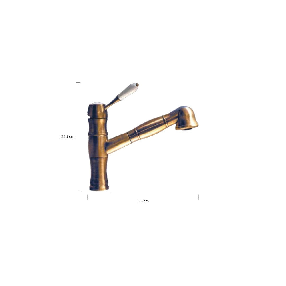 Miscelatore Cordoba colore ottone antico e ceramica