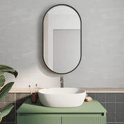 Specchio led retroilluminato 45x80cm con cornice nero opaco luce calda, neutra, fredda e anti-appannamento | Chara