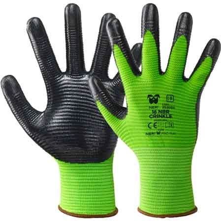 GUANTO PROFESSIONALE 'NBR CRINKLE' NERI Tg. 10 - 12 paia- NERI