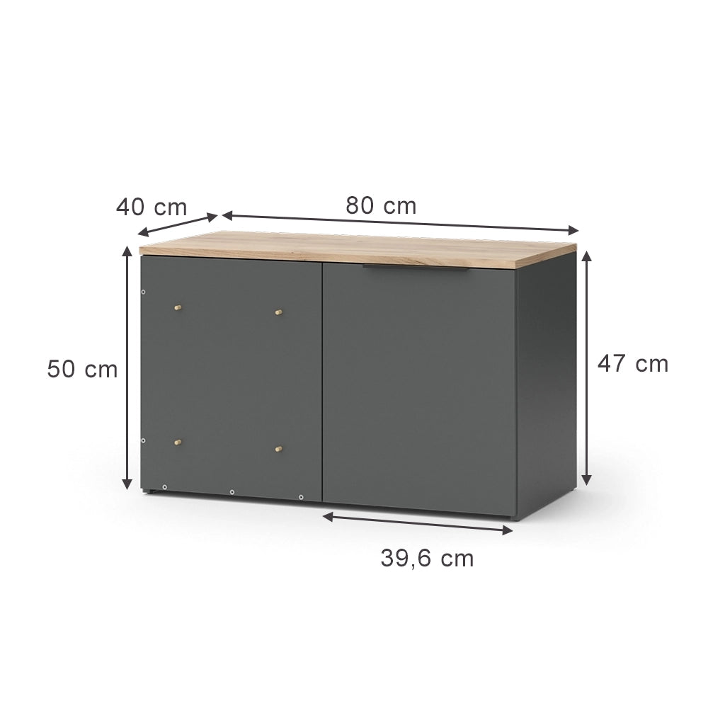 Vicco Credenza Antracite 40 x 50 cm Cassettiera ad angolo con anta