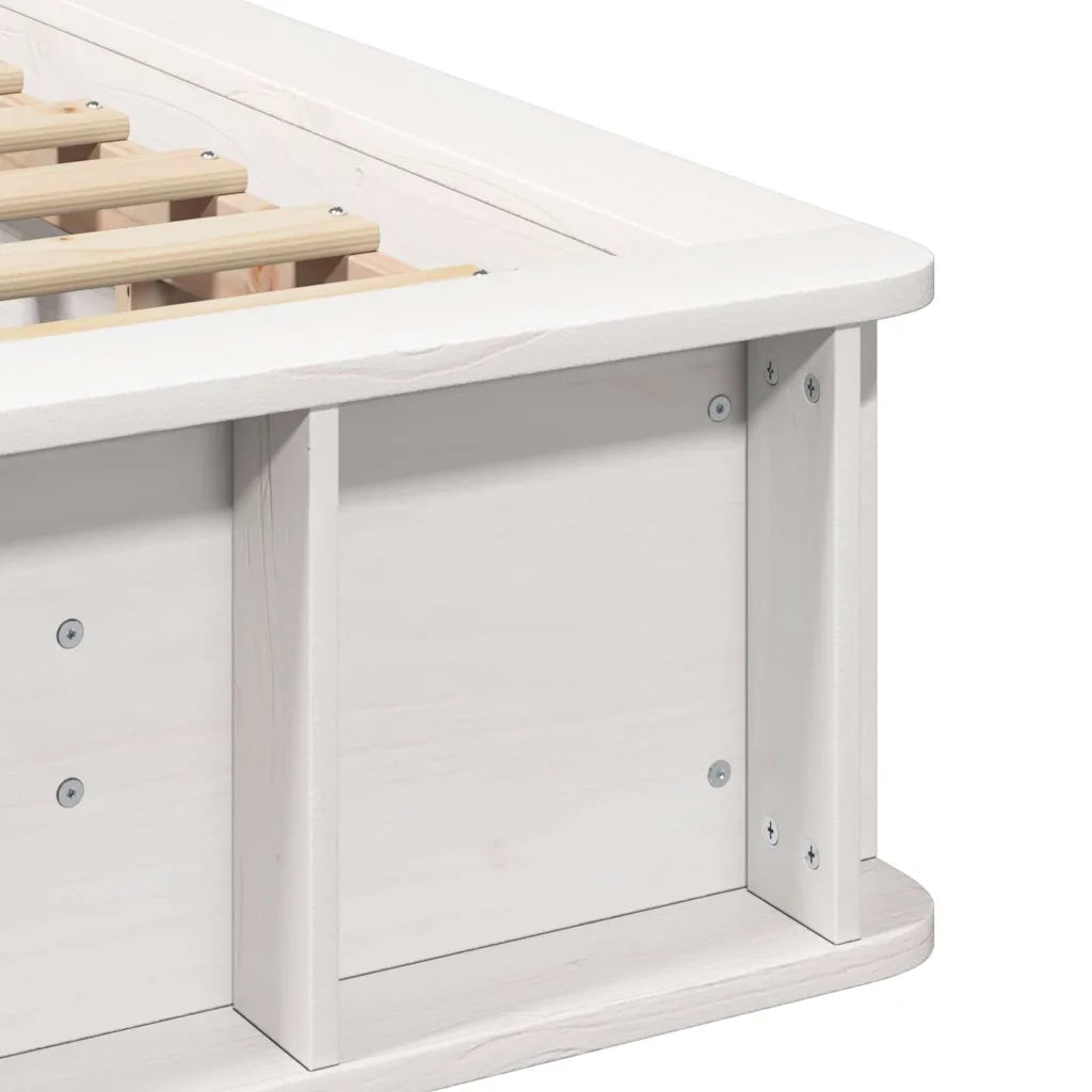 Struttura del letto-Giroletto-Rete del Letto Bianco 90 x 200 cm Pino massello 616406