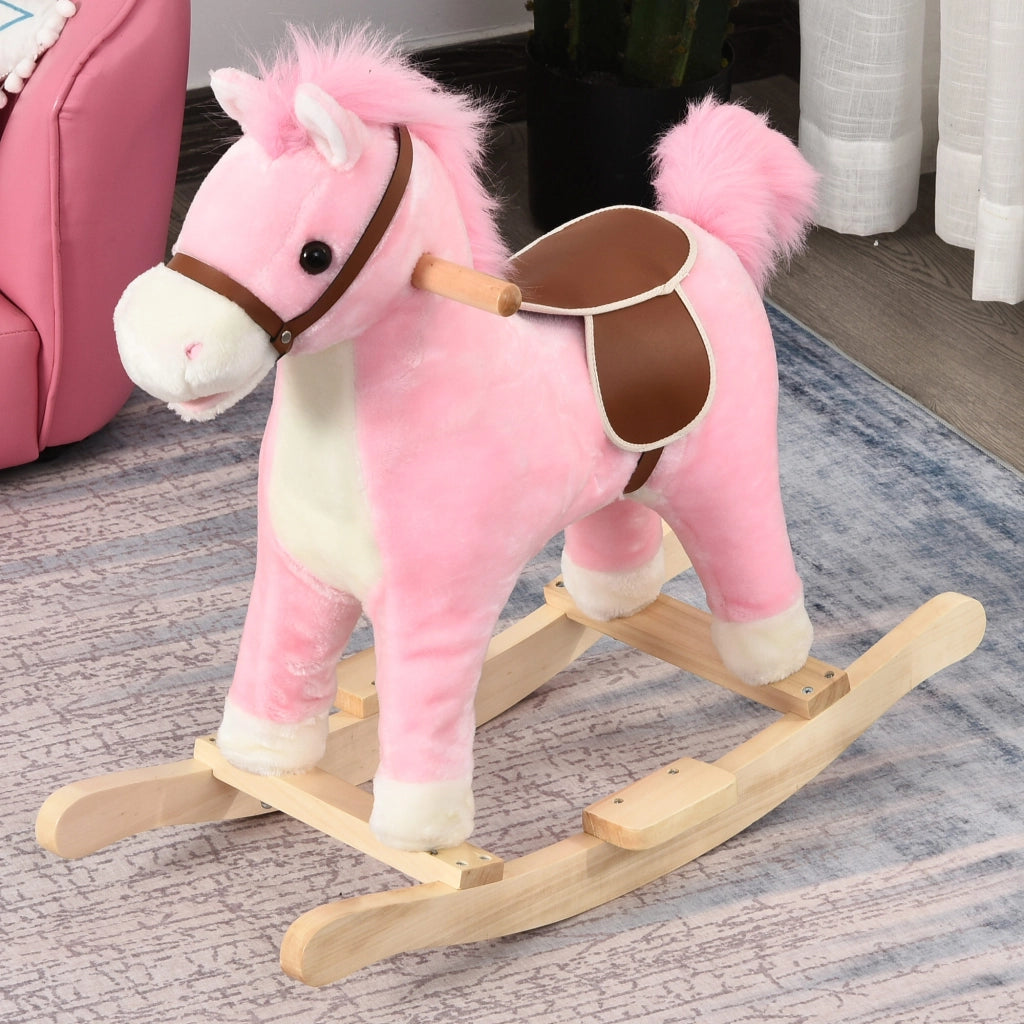 Cavallo a Dondolo Bambini con Suoni ¨C Zephmum ¨C Rosa
