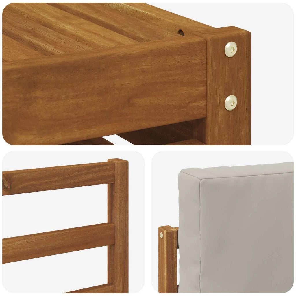Set divani con cuscino 6 pcs Grigio Naturale e Chiaro 3374351