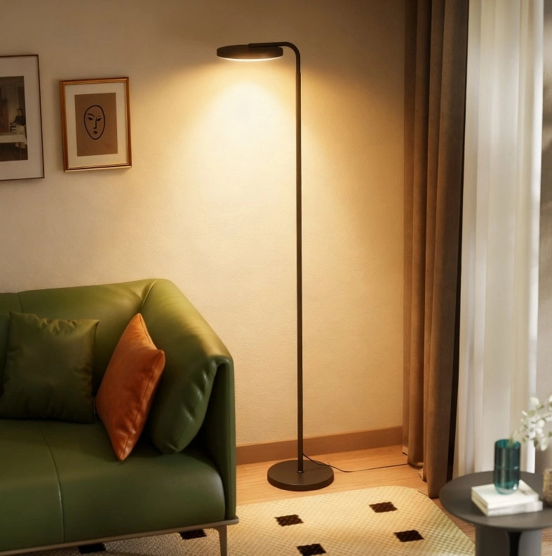 Lampada da terra LED nera con telecomando magnetico, orientabile e dimmerabile, 30W, 2800 lumen