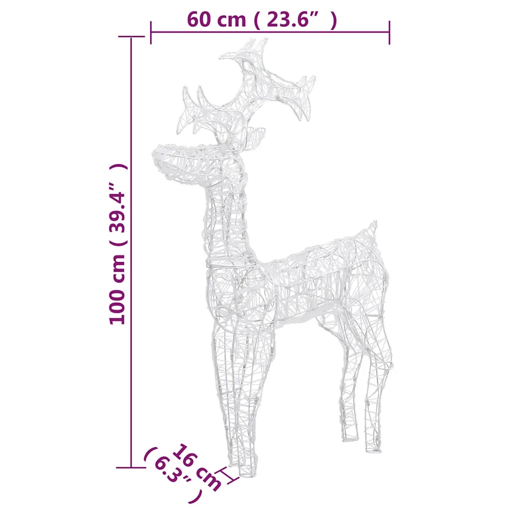 Decorazioni Natalizie Renne 2 pz 60x16x100 cm in Acrilico 3154339