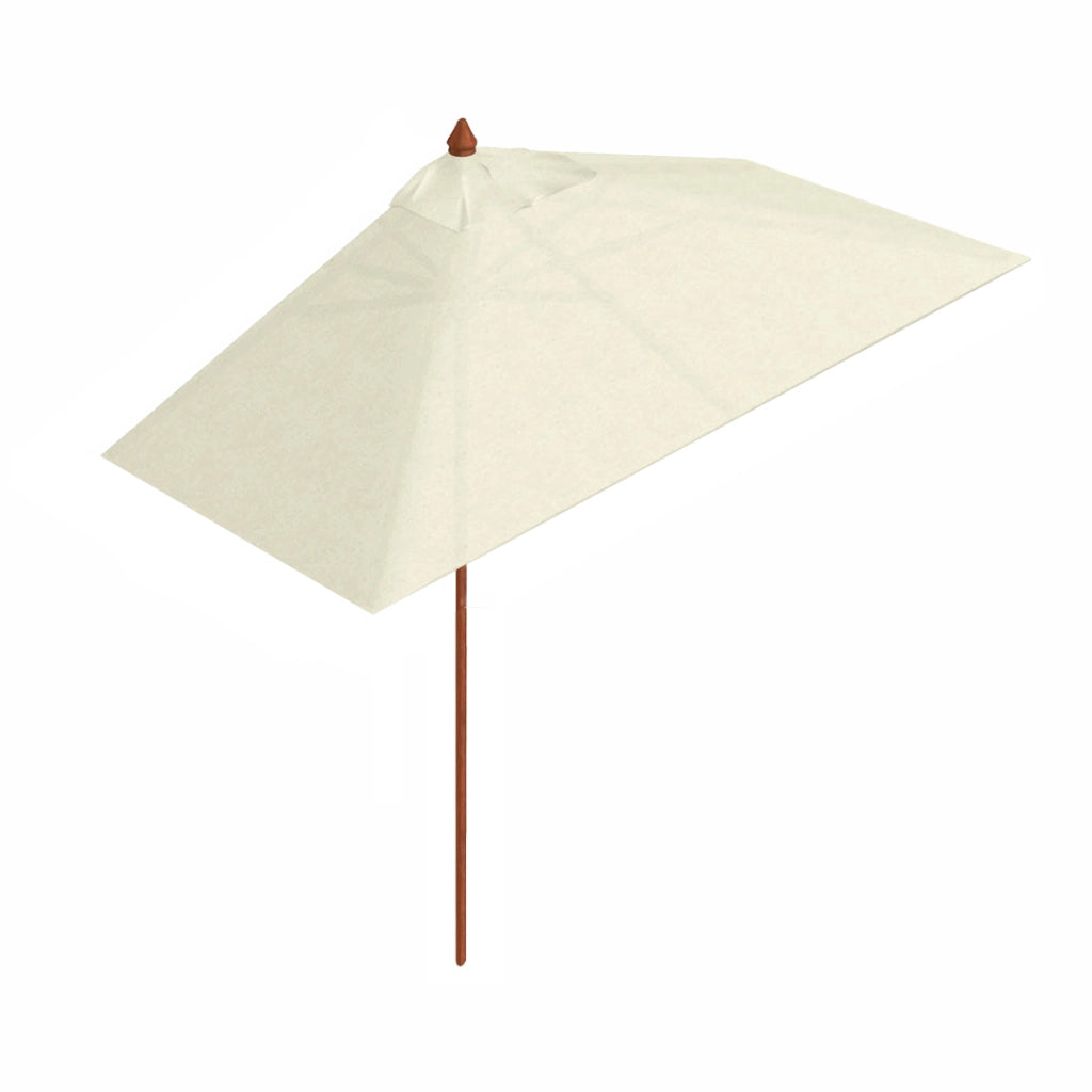 Mezzo Ombrellone da Giardino 1,5x3m Palo in Legno Ecrù
