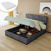 Letto Contenitore Imbottito con Testiera ¨C MINIMAL ¨C Grigio 160x200
