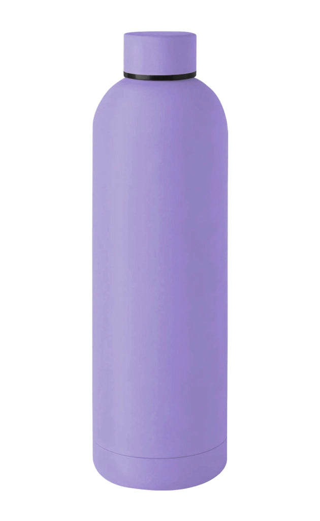 Borraccia Termica 1 Litro Bottiglia Acciaio Inox Inossidabile Doppio Strato 1000 Ml Tappo Antigoccia Doppia Camera Bevande Calde Fredde Termos Sistema Sottovuoto Rivestimento Soft Touch  - Lilla
