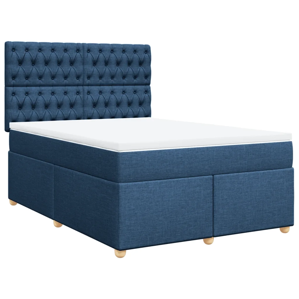 Giroletto a Molle con Materasso Blu 160x200 cm in Tessuto 3291344