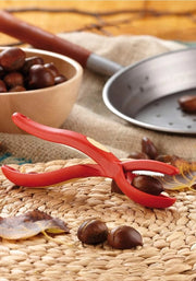 Noccioline, castagne, plastica/ferro, rosso
