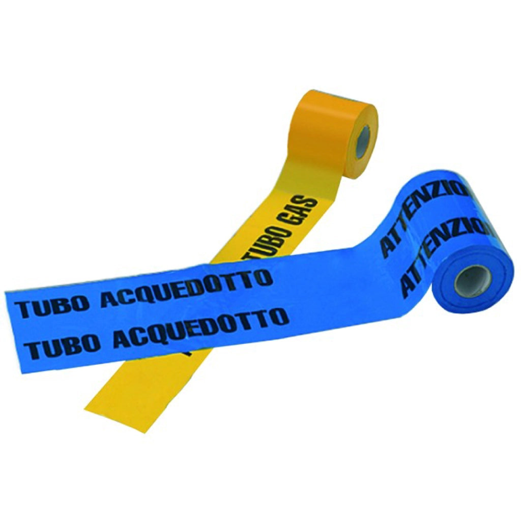 NASTRO AVVERTITORE DA INTERRO IN POLIETILENE - GIALLO TUBO GAS H= 10 CM  L= 200 MT  - CAM