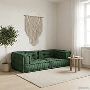Divano Modulare a 2 Posti Verde 140x70x36 in Tessuto 4019036