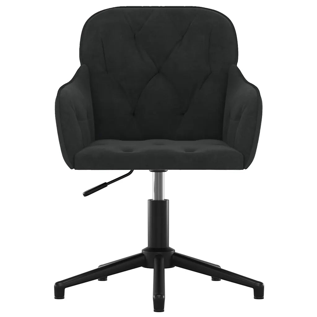 Sedia Girevole da Ufficio Nera in Velluto 344862