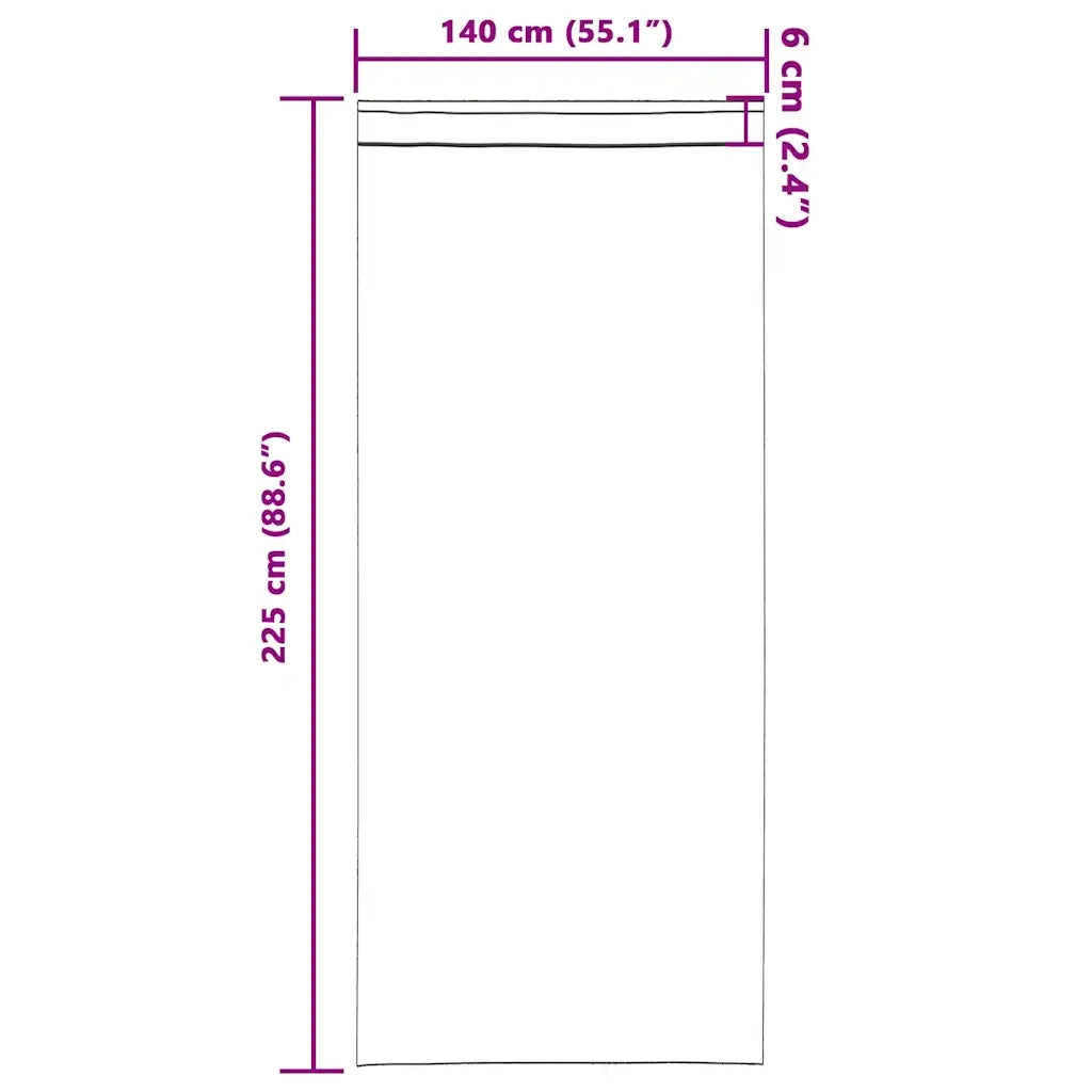 Tende Blackout con Anelli 2 pcs Nero 225 x 140 cm Poliestere 4107430